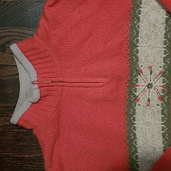 WoolRich Lambs Wool Winter Coral Heather Fair Isle 1/4 Zip Wmns 2XL Sweater Warm - Picture 3 of 16
